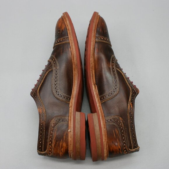 Allen Edmonds Men\'s 12 Strandmok Brown Leather Cap-Toe Oxfords Dress Shoes - USA main image 9